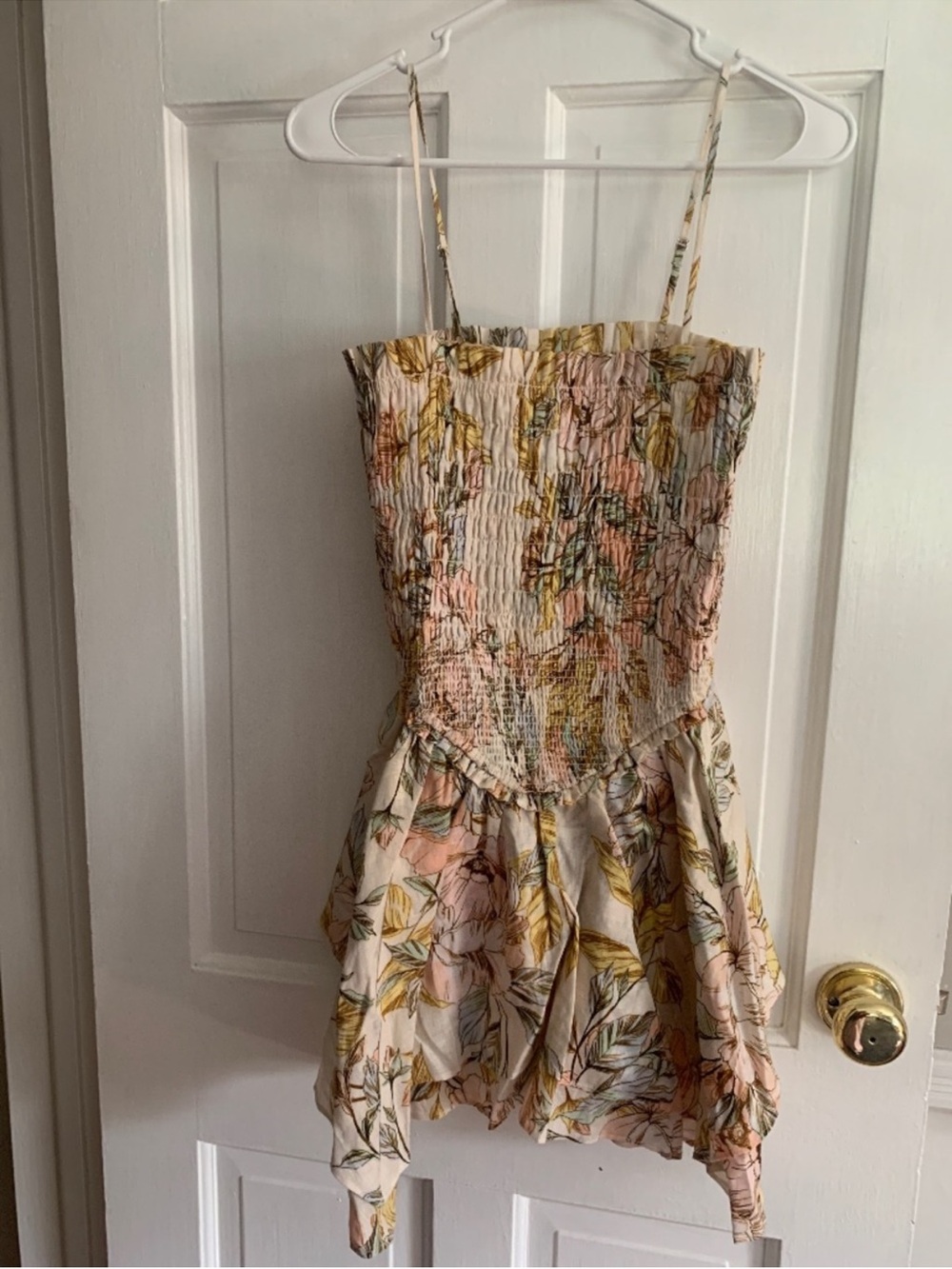 Chelsea & Violet Cream Floral Smocked Sundress